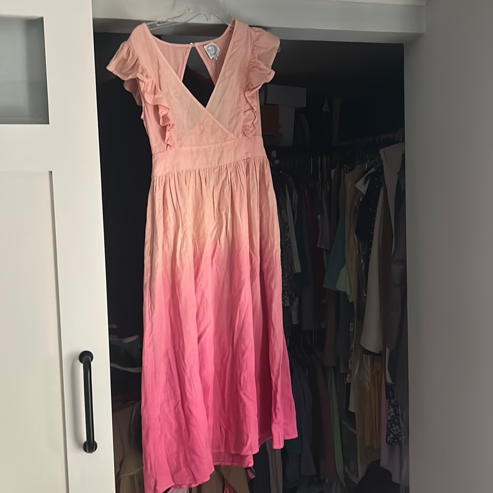 Linen summer dress small size brand new with tag